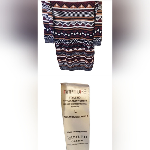 NWOT Rapture preppy cottagecore long-sleeve knitted turtle Neck sweater dress - Picture 2 of 4